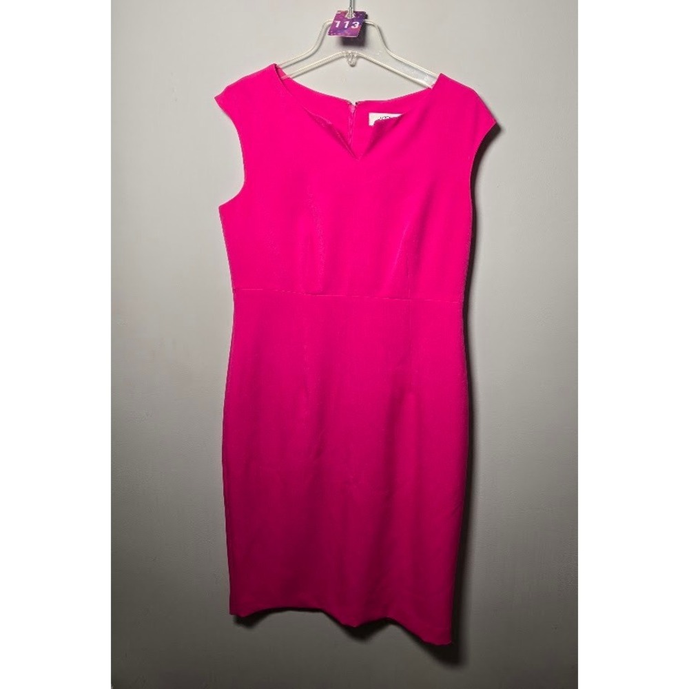 Kasper Women Sheath Dress Pink Sleeveless Knee Length Career Barbiecore Size 10